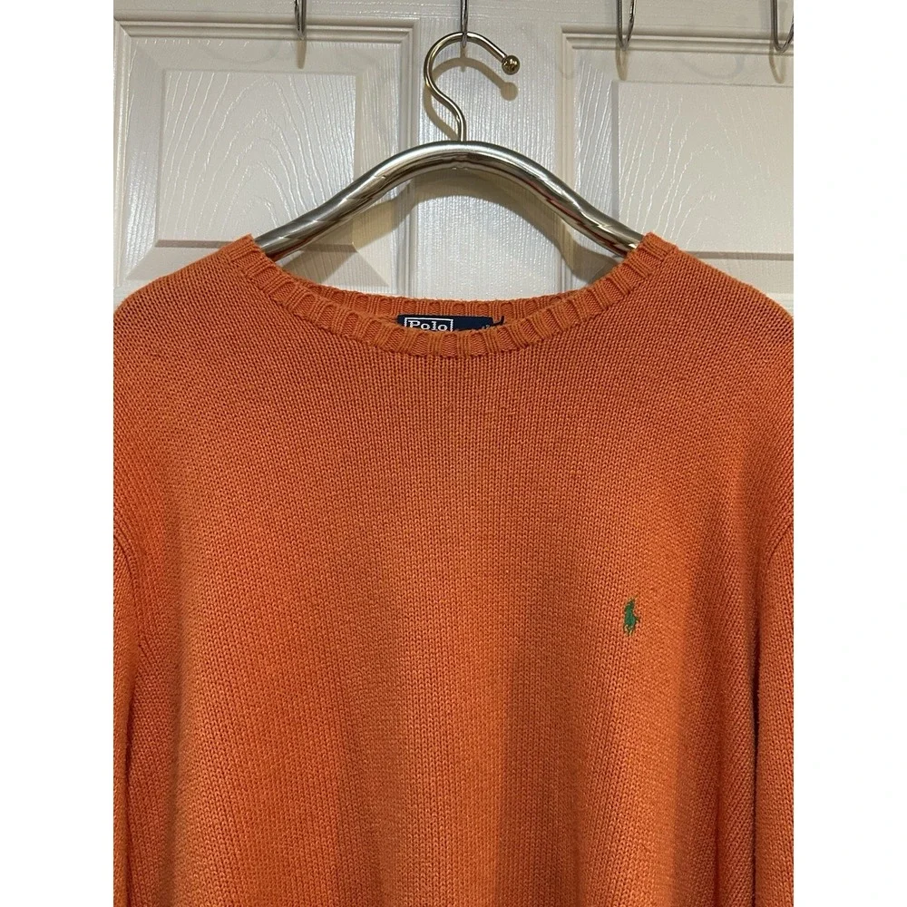 Vintage Ralph Lauren Polo Orange Long Sleeve‎ Knit Sweater Size 3XLT